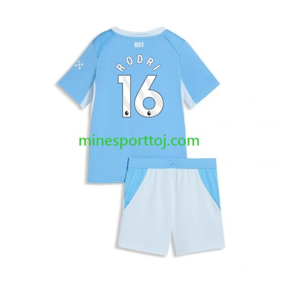 Manchester City Rodri 16 Børne Hjemmebane Fodboldtrøje 2026-2027 Lange Ærmer