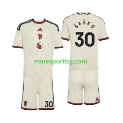 Manchester United Benjamin Sesko 30 Børne Tredje Fodboldtrøje 2026-2027 Lange Ærmer