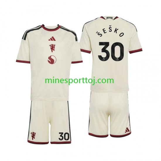 Manchester United Benjamin Sesko 30 Børne Tredje Fodboldtrøje 2026-2027 Lange Ærmer