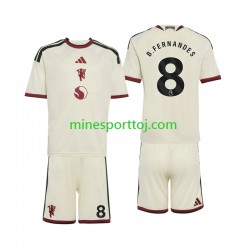 Manchester United Bruno Fernandes 8 Børne Tredje Fodboldtrøje 2026-2027 Lange Ærmer