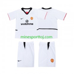 Manchester United Football Shirt 2002 2003 Børne Udebane Lange Ærmer