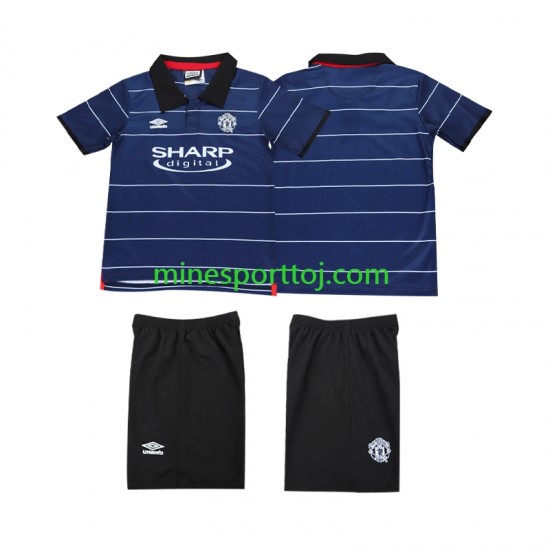 Manchester United 1999 2000 Børne Retro Udebane Fodboldtrøje Lange Ærmer