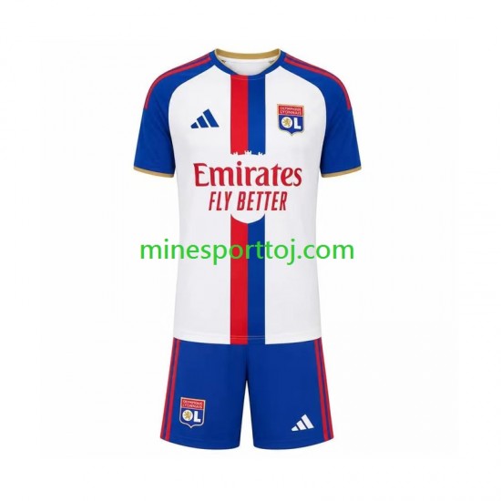Olympique Lyon Børne Udebane Fodboldtrøje 2026-2027 Lange Ærmer