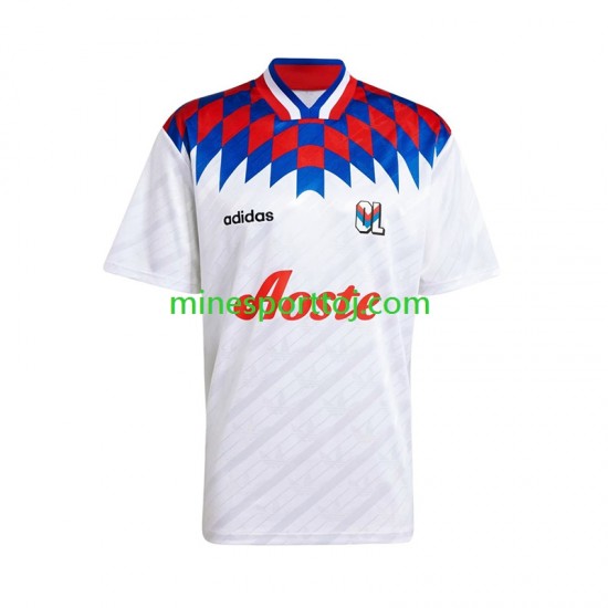 Olympique Lyon 1995 1996 Herre Retro Hjemmebane Fodboldtrøje Lange Ærmer