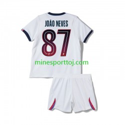 Paris Saint-Germain Joao Neves 87 Børne Udebane Fodboldtrøje 2026-2027 Lange Ærmer