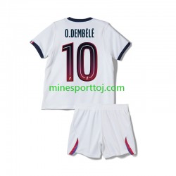Paris Saint-Germain Ousmane Dembele 10 Børne Udebane Fodboldtrøje 2026-2027 Lange Ærmer