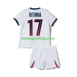 Paris Saint-Germain Vitinha 17 Børne Udebane Fodboldtrøje 2026-2027 Lange Ærmer