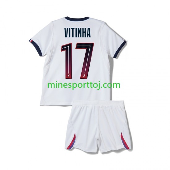Paris Saint-Germain Vitinha 17 Børne Udebane Fodboldtrøje 2026-2027 Lange Ærmer