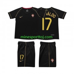 Portugal Cristiano Ronaldo 17 2006 Børne Retro Udebane Fodboldtrøje Lange Ærmer