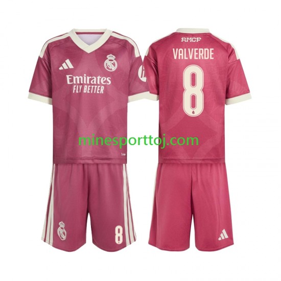 Real Madrid Federico Valverde 8 Børne Tredje Fodboldtrøje 2026-2027 Lange Ærmer