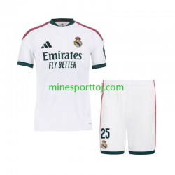 Real Madrid Yan Diomande 25 Børne Hjemmebane Fodboldtrøje 2026-2027 Lange Ærmer