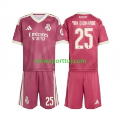 Real Madrid Yan Diomande 25 Børne Tredje Fodboldtrøje 2026-2027 Lange Ærmer