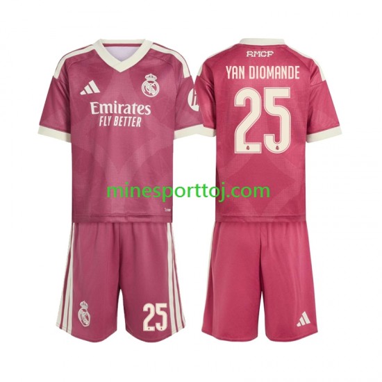 Real Madrid Yan Diomande 25 Børne Tredje Fodboldtrøje 2026-2027 Lange Ærmer