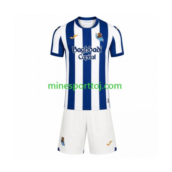 Real Sociedad Børne Hjemmebane Fodboldtrøje 2026-2027 Lange Ærmer