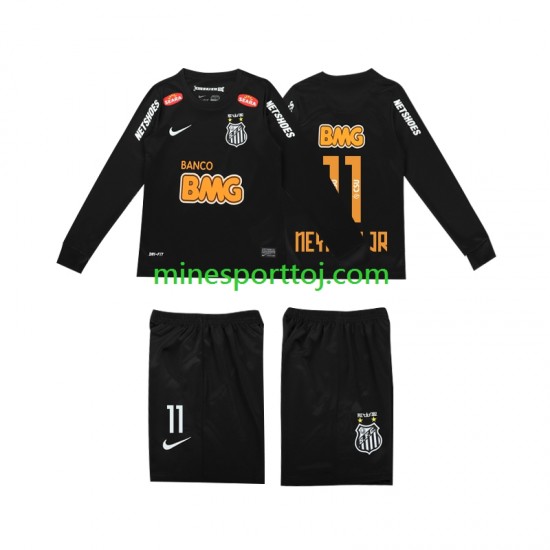 Santos NEYMAR JR 11 Classic 2012 2013 Børne Retro Udebane Fodboldtrøje med Korte Ærmer