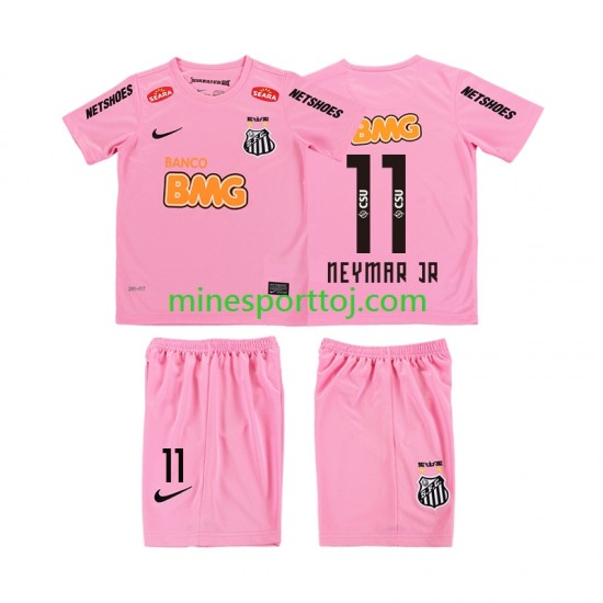 Santos Neymar JR 11 2012 2013 Børne Retro Fjerde Fodboldtrøje Lange Ærmer