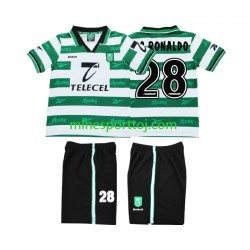 Sporting CP Cristiano Ronaldo 28 1999 2000 Børne Retro Hjemmebane Fodboldtrøje Lange Ærmer