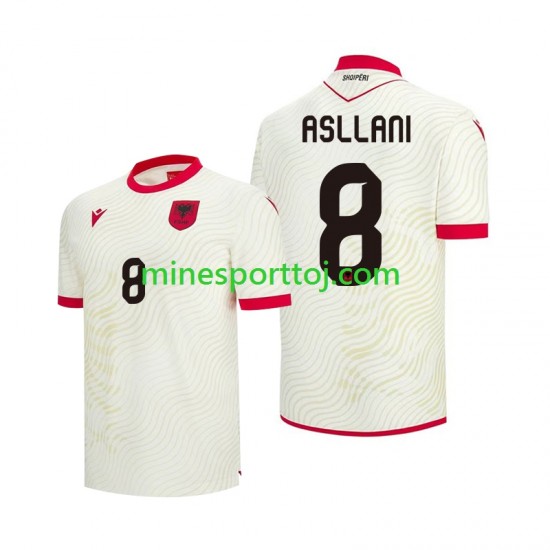 Albanien Kristjan Asllani 8 Herre Udebane Fodboldtrøje VM 2026 Lange Ærmer