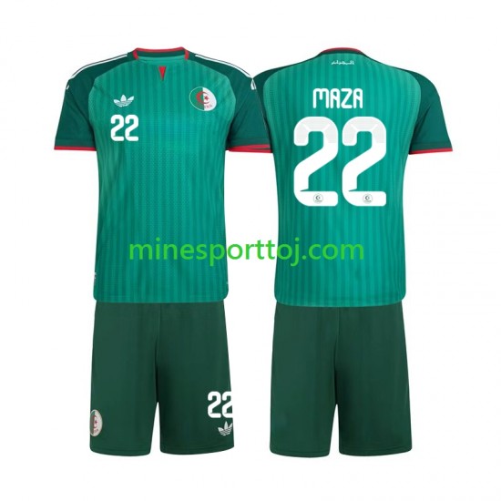 Algeriet Ibrahim Maza 22 2026 Børne Udebane Fodboldtrøje Lange Ærmer