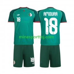 Algeriet Mohamed Amoura 18 2026 Børne Udebane Fodboldtrøje Lange Ærmer