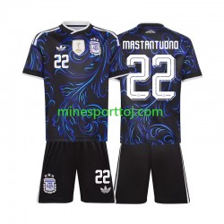 Argentina Franco Mastantuono 22 Børne Udebane Fodboldtrøje VM 2026 Lange Ærmer