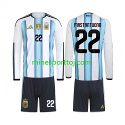 Argentina Franco Mastantuono 22 Børne Hjemmebane Fodboldtrøje VM 2026 med Korte Ærmer