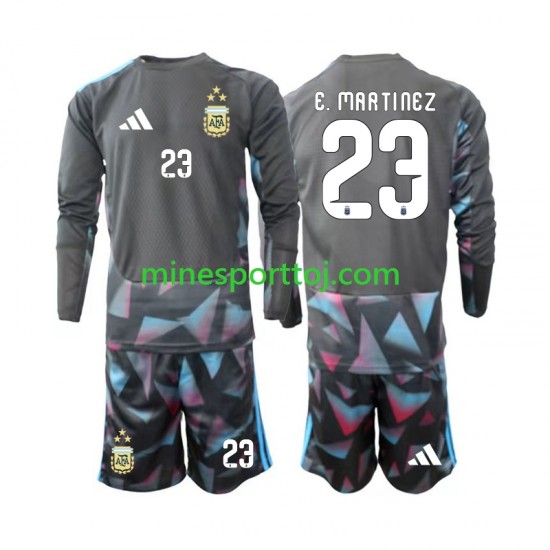 Argentina Målmand Emiliano Martinez 23 Børne Hjemmebane Fodboldtrøje VM 2026 med Korte Ærmer