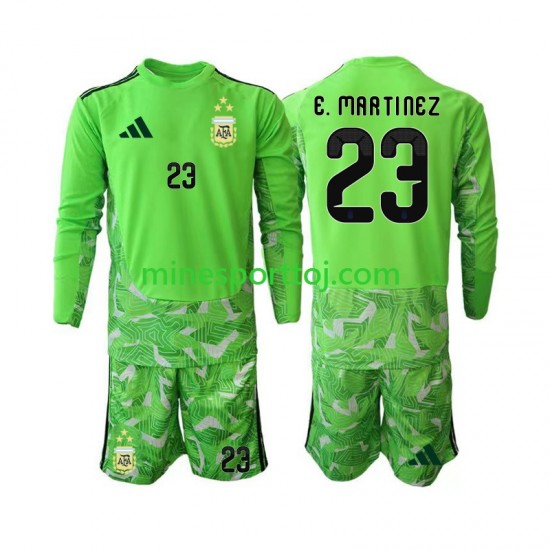 Argentina Målmand Emiliano Martinez 23 Børne Tredje Fodboldtrøje VM 2026 med Korte Ærmer