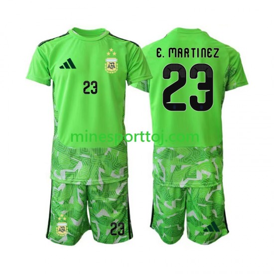 Argentina Målmand Emiliano Martinez 23 Børne Tredje Fodboldtrøje VM 2026 Lange Ærmer