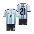 Argentina Jose Manuel Lopez 21 Børne Hjemmebane Fodboldtrøje VM 2026 Lange Ærmer