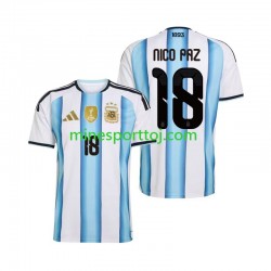 Argentina Nico Paz 18 Herre Hjemmebane Fodboldtrøje VM 2026 Lange Ærmer