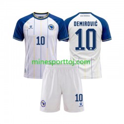 Bosnien-Hercegovina Ermedin Demirovic 10 Børne Udebane Fodboldtrøje VM 2026 Lange Ærmer