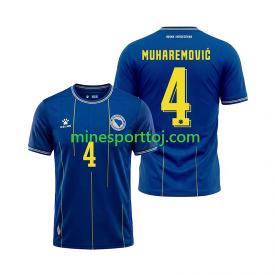 Bosnien-Hercegovina Tarik Muharemovic 4 Herre Hjemmebane Fodboldtrøje VM 2026 Lange Ærmer