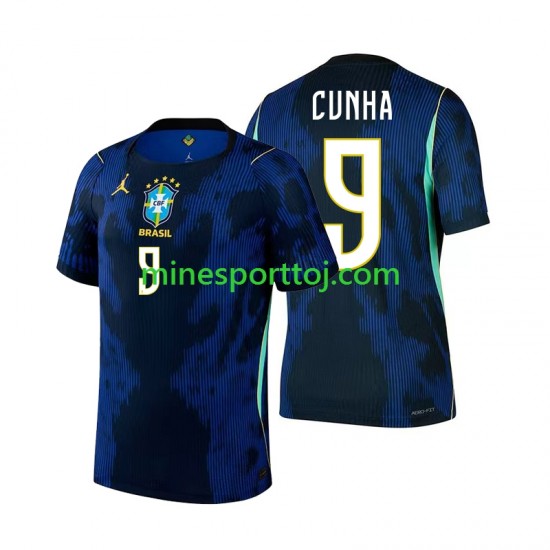 Brasilien Matheus Cunha 9 Herre Udebane Fodboldtrøje VM 2026 Lange Ærmer