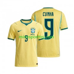 Brasilien Matheus Cunha 9 Herre Hjemmebane Fodboldtrøje VM 2026 Lange Ærmer