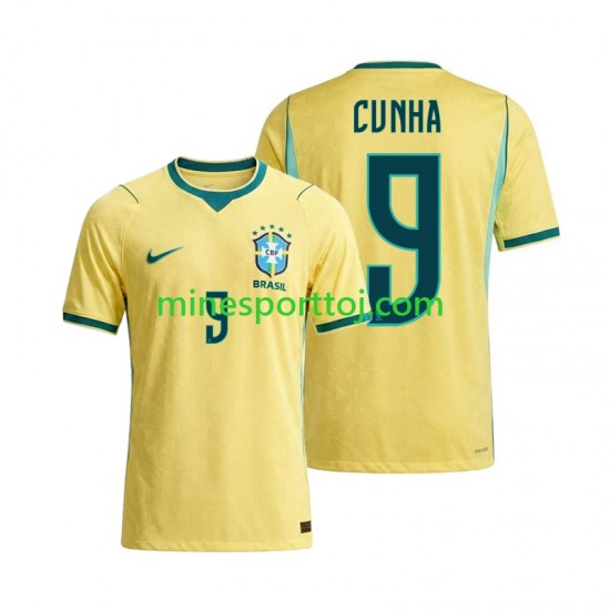 Brasilien Matheus Cunha 9 Herre Hjemmebane Fodboldtrøje VM 2026 Lange Ærmer