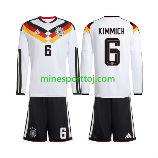 Tyskland Joshua Kimmich 6 Børne Hjemmebane Fodboldtrøje VM 2026 med Korte Ærmer