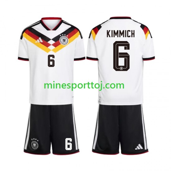 Tyskland Joshua Kimmich 6 Børne Hjemmebane Fodboldtrøje VM 2026 Lange Ærmer