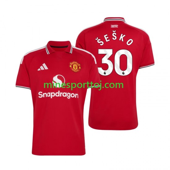 Manchester United Benjamin Sesko 30 Herre Hjemmebane Fodboldtrøje 2026-2027 Lange Ærmer