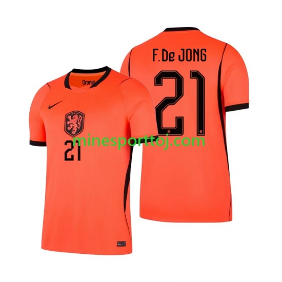 Holland Frenkie de Jong 21 Herre Hjemmebane Fodboldtrøje VM 2026 Lange Ærmer