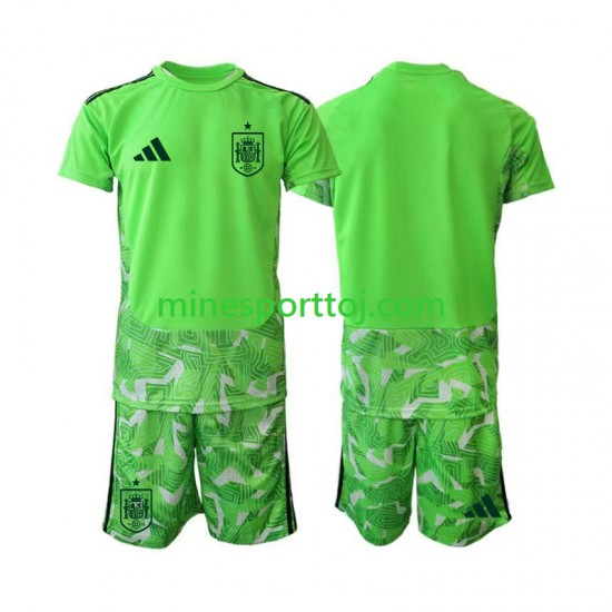 Spanien Målmand 6th Green color Børne Fodboldtrøje VM 2026 Lange Ærmer
