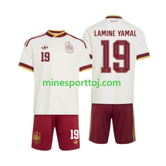 Spanien Lamine Yamal 19 Børne Udebane Fodboldtrøje VM 2026 Lange Ærmer