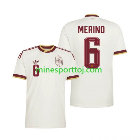 Spanien Mikel Merino 6 Herre Udebane Fodboldtrøje VM 2026 Lange Ærmer