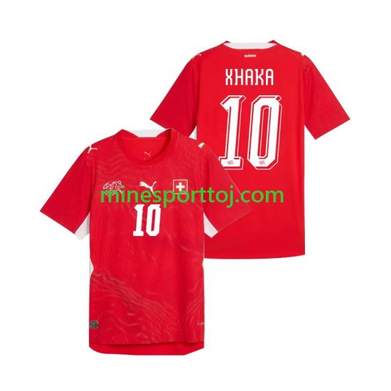 Schweiz Granit Xhaka 10 Herre Hjemmebane Fodboldtrøje VM 2026 Lange Ærmer