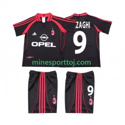 AC Milan INZAGHI 9 2000 2001 Børne Retro Tredje Fodboldtrøje Lange Ærmer