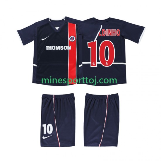 AC Milan RONALDINHO 10 2002 2003 Børne Retro Hjemmebane Fodboldtrøje Lange Ærmer