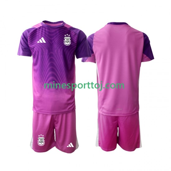 Argentina Målmand 2025 Børne Hjemmebane Fodboldtrøje Lange Ærmer