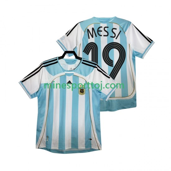 Argentina MESSI 19 2006 Herre Retro Hjemmebane Fodboldtrøje Lange Ærmer