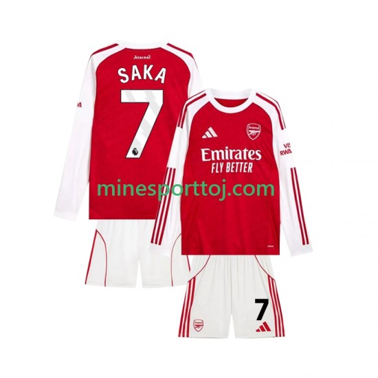 Arsenal Bukayo Saka 7 Børne Hjemmebane Fodboldtrøje 2025-2026 med Korte Ærmer