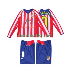 Atlético Madrid F TORRES 9 2004 2005 Børne Retro Hjemmebane Fodboldtrøje med Korte Ærmer